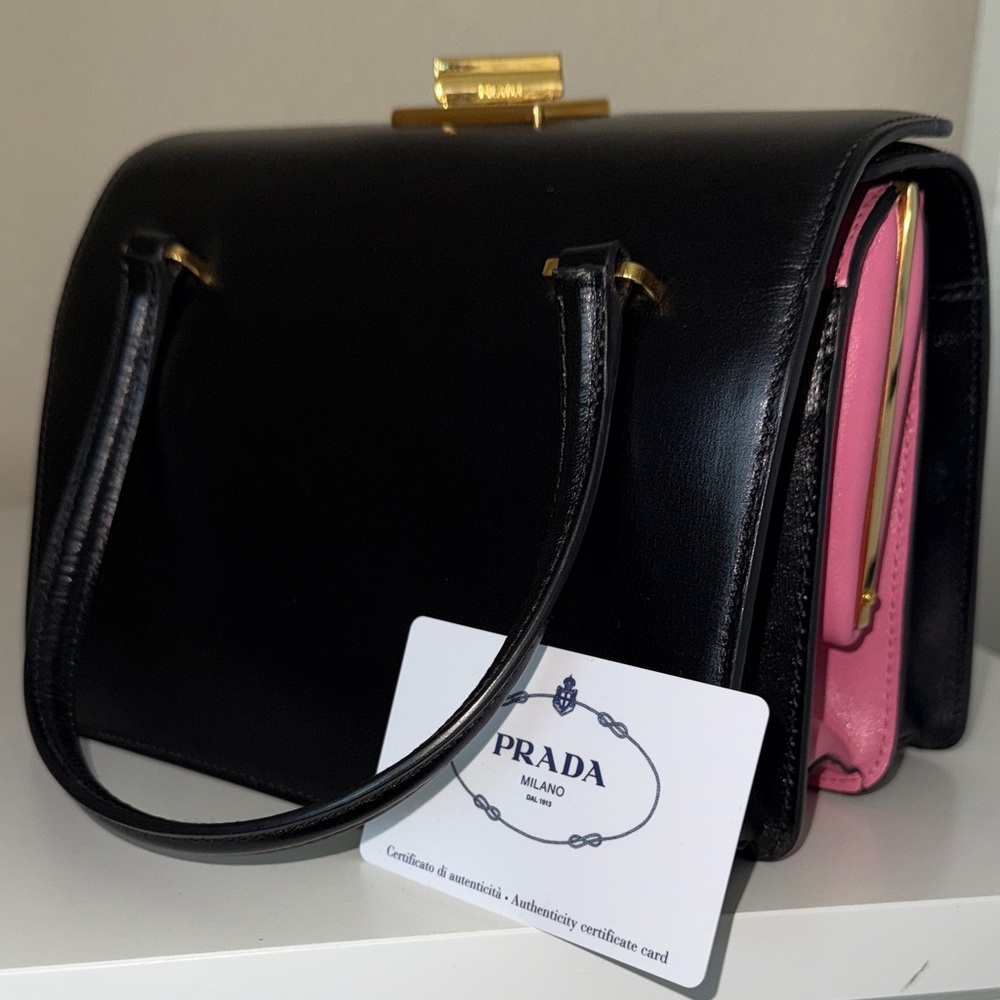 Prada Leather Black and Pink Mini Bag